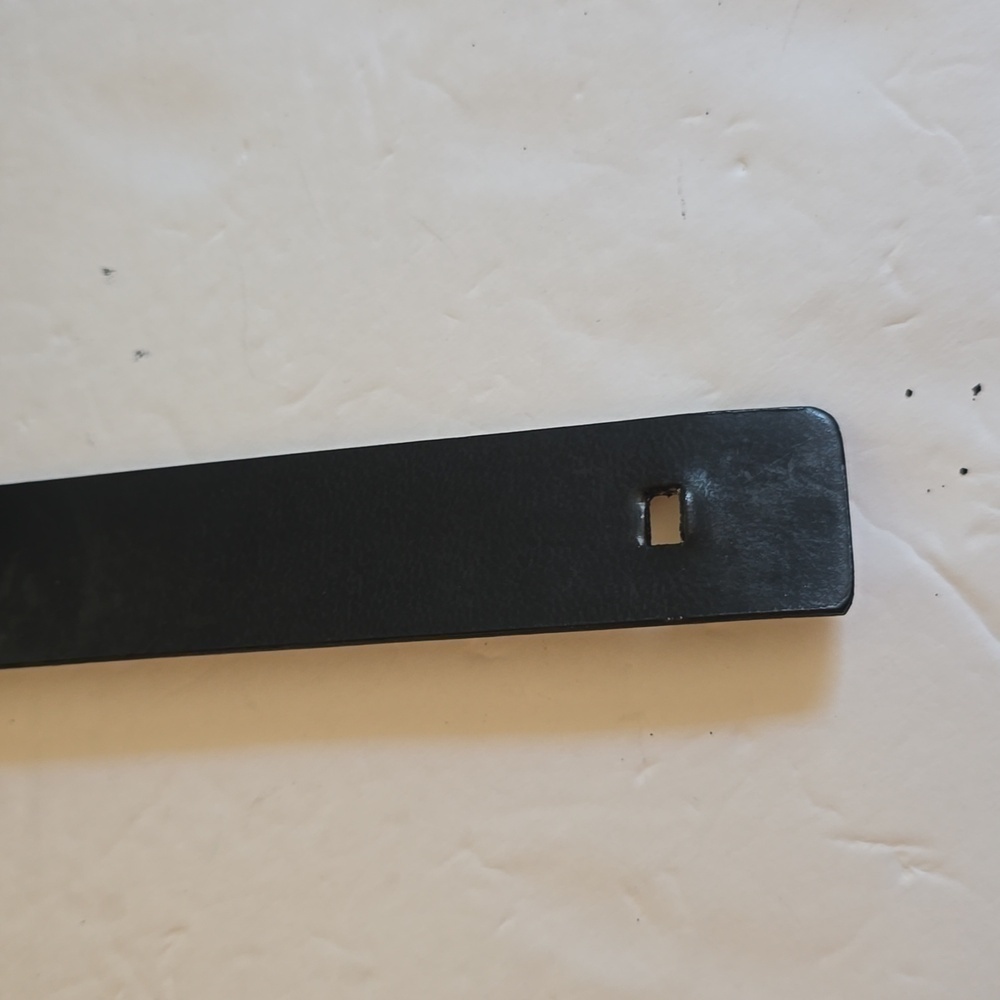 Chico's Black HEAVY Metal CLASP Buckle on quality black leather belt New! Sz.S/M - Picture 5 of 10